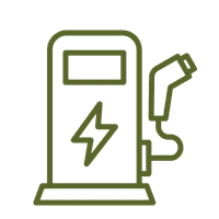 Icon of an electric vehicle charging station.