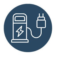 Icon of an electric vehicle charging station with a plug.
