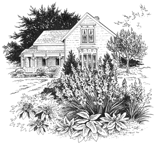 line drawings of joshua grindle inn