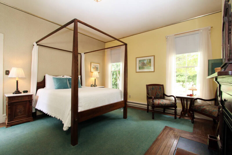 guest room with bed at mendocino b&b